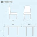 Ver imagem 4 de Conjunto Sala De Jantar 6 Lugares Mesa Slim E Cadeiras Em Veludo Móveis Mix Mel/off-white/nude
