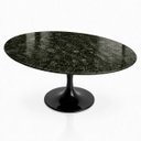 Ver imagem 2 de Mesa de Jantar Saarinen Oval 198x122 cm Tampo Mármore Verde Guatemala Base Laca Preta