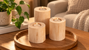 Ver imagem 1 de Trio de Velas Decorativas de Tronco de Eucalipto