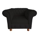 Ver imagem 1 de Poltrona Luis XV Chesterfield Capitone Suede Preto / Sala, Tv, Estar, Recepção, decoração