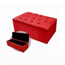 Ver imagem 3 de Kit Cabeceira Geovana + Calçadeira Baú Mirage Solteiro 120cm Suede - Ecotec Decor:Vermelho