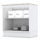 Ver imagem 2 de Balcão 2 Portas 80cm Americana Branco com Tampo Cooktop Calcare - Móveis Henn