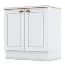 Ver imagem 1 de Balcão 2 Portas 80cm Americana Branco com Tampo Cooktop Calcare - Móveis Henn