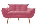 Ver imagem 2 de Kit Namoradeira +1 Puff Puf Decorativo Opala Suede Rosa Pés Madeira Ms Decor