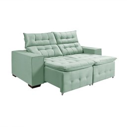 Sofá Retratil Reclinável 3 Lugares Pillow em Veludo Tamanho 1,90 Acqua - 2