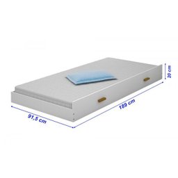 Cama Infantil Solteiro Eliz com Auxiliar e Led Br/ Mel - Branco/mel - 3