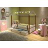 Cama Infantil Solteiro Eliz com Auxiliar e Led Br/ Mel - Branco/mel - 1
