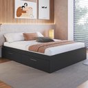 Ver imagem 3 de Cama Queen com Baú 4 Portas para Colchão 198x158cm Multimóveis Cr40133 Grafite