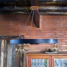 Luminária Roda de Carroça 3 Bocal 65 Cm Diâmetro 110/220 V - 6