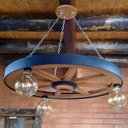 Ver imagem 4 de Luminária Roda de Carroça 3 Bocal 65 Cm Diâmetro 110/220 V