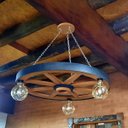 Ver imagem 7 de Luminária Roda de Carroça 3 Bocal 65 Cm Diâmetro 110/220 V
