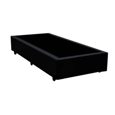 Base Box Solteirão Blindado Acolchoes Sintético Preto 40x96x203