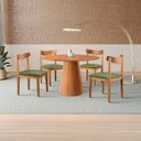 Ver imagem 1 de Conjunto Sala de Jantar Mesa Cone Amadeirada 120cm + 4 Cadeiras Aurora