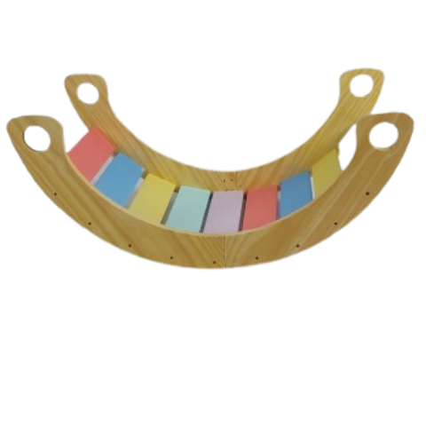 Gangorra Pikler Brinquedo Infantil Madeira Maciça Colorida