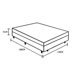 Base Box Baú Viúva em Corino Branco com Pistão A Gás - 41x128x188cm - 4 Base Box Baú Viúva em Corino Branco com Pistão A Gás - 41x128x188cm - 4