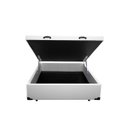 Ver imagem 2 de Base Box Baú Viúva em Corino Branco com Pistão A Gás - 41x128x188cm