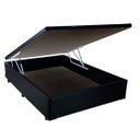 Ver imagem 1 de Base Box Baú Viúva em Corino Preto com Pistão a Gás - 41x128x188cm
