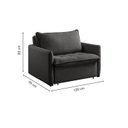 Ver imagem 3 de Sofá-Cama Retrátil 1 Lugar Califórnia em Linho Preto
