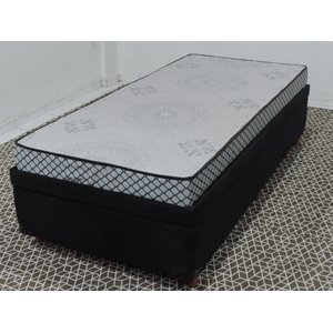 Base Box Bau Solteiro Premium Blindado Slim Cor Preto
