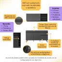 Ver imagem 2 de Armário de Cozinha Compacta com Bancada Americana Veneza Multimóveis Mp2200 Preto Preto