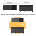 Ver imagem 5 de Armário de Cozinha Compacta com Bancada Americana Veneza Multimóveis Mp2200 Preto Preto