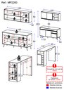 Ver imagem 3 de Armário de Cozinha Compacta com Bancada Americana Veneza Multimóveis Mp2200 Preto Preto