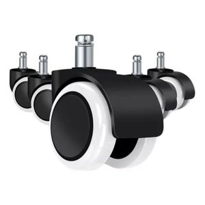 Rodizio Rodinha Anti Risco Pu Semi Silicone Cadeira Giratoria Cor Das Rodas Branco