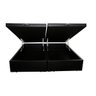 Base Box Baú Queen Bipartido Belos Sonhos Sintético Preto 41x158x198 - 1
