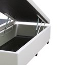 Ver imagem 2 de Base Box Baú Queen Bipartida em Corino Branco com Pistão a Gás - 41x158x198cm