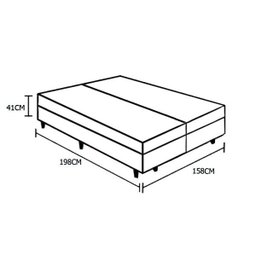 Base Box Baú Queen Bipartida em Corino Branco com Pistão a Gás - 41x158x198cm - 4