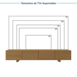 Rack para Tv até 75 Polegadas 180cm Aruá CabeCasa MadeiraOriginals - 5