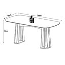 Ver imagem 2 de Conjunto 6 Lugares Tampo Vidro Mesa 1,80m Retangular Cadeiras Madeira Natural Off White com Mel