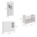 Ver imagem 3 de Quarto de Bebê Guarda-Roupa Cômoda com Janela e Berço 100% MDF Mimo Espresso Móveis Branco Brilho