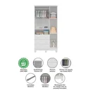Ver mais imagens de Quarto de Bebê Guarda-Roupa Cômoda com Janela e Berço 100% MDF Mimo Espresso Móveis Branco Brilho