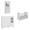 Ver imagem 2 de Quarto de Bebê Guarda-Roupa Cômoda com Janela e Berço 100% MDF Mimo Espresso Móveis Branco Brilho