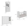 Quarto de Bebê Completo com Guarda Roupa Cômoda com Janela e Berço 100% MDF Uli  - 3