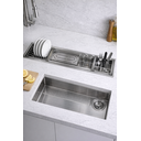 Ver imagem 4 de Calha Úmida Aço Inox Cozinha Profissional Canal Organizador de Sobrepor Bancada 90cm Cozix