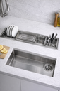 Ver imagem 1 de Calha Úmida Aço Inox Cozinha Profissional Canal Organizador de Sobrepor Bancada 90cm Cozix