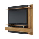 Ver imagem 1 de Painel Tv 70 Pol 180cm Bancada Suspensa Ripado Luca Noce Milano/preto Fosco C04 - D’Rossi