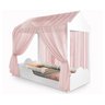 Cama Montessoriana Solteiro Infantil Duda Com Dossel Rosa - 1