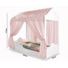 Cama Montessoriana Solteiro Infantil Duda Com Dossel Rosa - 3