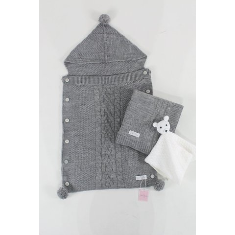 Manta Tricô Trançada Bebê Carlan