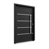 Porta Pivotante Aluminio Preto Lambril Com 2 Fechadura Com Frisos:1270(L) X 2210(A) X 115/Esquerdo - 1