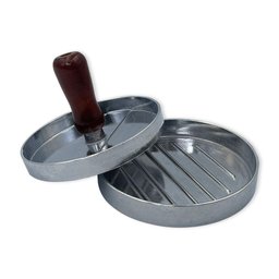 Molde P/ Hambúrguer Artesanal 12cm Alumínio C/ Cabo Madeira - 1