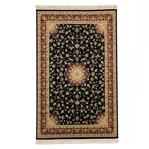 Tapete Persa Preto com Vermelho Ideal para Sala Escritório 240x340cm