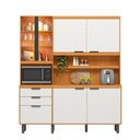 Ver imagem 1 de Kit Armário Cozinha Completa Murano 7 Portas 2 Gavetas Freijo Off White Poliman