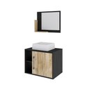 Ver imagem 2 de Conjunto Balcão C-cuba Q32 e Espelheira Soft 600 Preto Ônix C-branco Chess Preto Ônix C-carvalho