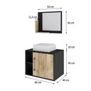 Ver imagem 5 de Conjunto Balcão C-cuba Q32 e Espelheira Soft 600 Preto Ônix C-branco Chess Preto Ônix C-carvalho