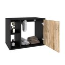 Ver imagem 3 de Conjunto Balcão C-cuba Q32 e Espelheira Soft 600 Preto Ônix C-branco Chess Preto Ônix C-carvalho