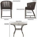 Ver imagem 2 de Mesa com 6 Cadeiras de Jantar Roma 120cm e Noronha em Alumínio Marrom Corda Náutica Estofado 9 Trama